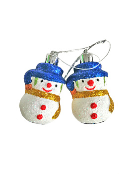 Набор декоративное украшение 9х4х3см ФЕНИКС-ПРЕЗЕНТ Снеговики 2шт пластик 000000000001179715