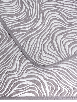 Покрывало 200x240см DE'NASTIA зебра 3слоя серое жаккард 55%хлопок 45%полиэстер 000000000001207700