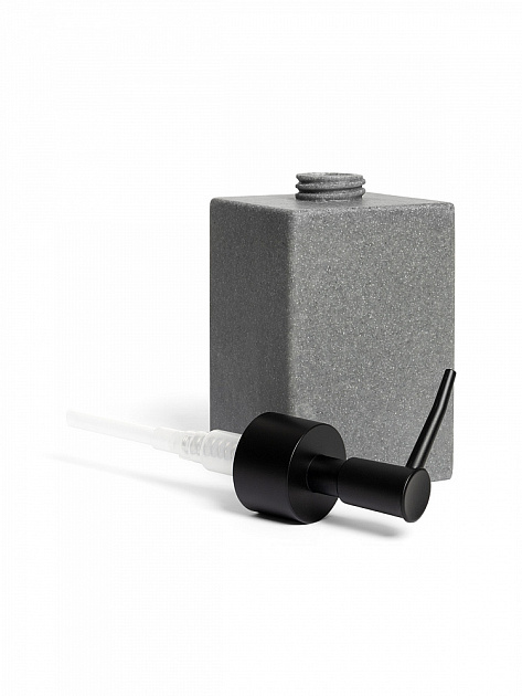 Диспенсер для жидкого мыла 280мл 7x16,5см DE'NASTIA Quadro серый полирезина 000000000001227009