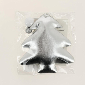 Новогоднее подвесное украшение Блестящая серебристая елка из полиуретана 8x1,5x9см 81431 000000000001201832