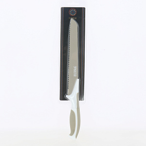 Нож хлебный 19,5см DE'NASTIA длина лезвия 19,5см толщина обуха 1,5мм общая длина ножа 30см бежевый нержавеющая сталь термопластичная резина 000000000001211434