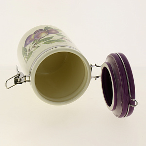 Банка для сыпучих продуктов 850мл Слива с клипсой подарочная упаковка 000000000001177428