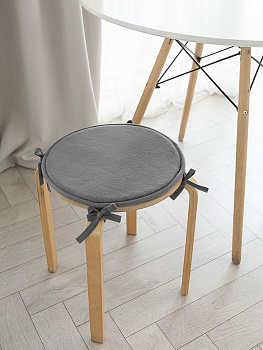 Подушка на стул 35см DE'NASTIA мемори круглая серый полиэстер 000000000001219889