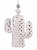 Новогоднее подвесное украшение Кактус с серебряными кружочками из хлопчатобумажной ткани / 7,5x1,5x8,5см арт.80210 000000000001191280