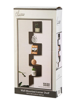 Полка настенная 126х20см угловая в ассортименте МДФ 000000000001227864