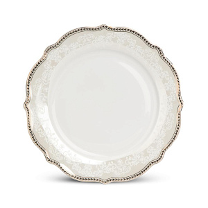 Набор столовой посуды 20 предметов Stephanie (обеденная-6шт/десертная-6шт/суповая-6шт/блюдо овальное-1шт/салатник-1шт) с перламутром золото фарфор 000000000001223876
