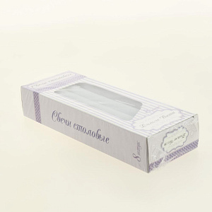 Набор свечи столовые 8шт Дольче Вита голубые 000000000001209294