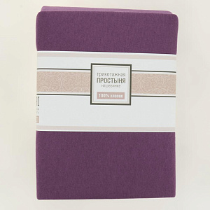 Простыня на резинке 180х200см ОТК ПРОИЗВОДСТВО трикотажная кулирка 120гр 100% хлопок микс/180х200 000000000001205997