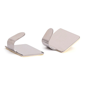 Набор крючков на липучке 2шт 2,5x4см DE'NASTIA серый нержавеющая сталь 000000000001212658