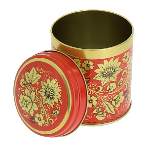 Жестяная банка Хохлома Цветы 000000000001102854