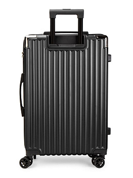 Чемодан на колесах M (42х26х65см) грани черный PC 000000000001226571