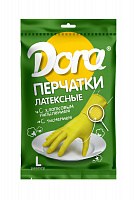 Перчатки Dora латексные размер L, с хлопковым напылением, прочные, эластичные, артикул 2004-001/L 000000000001203030