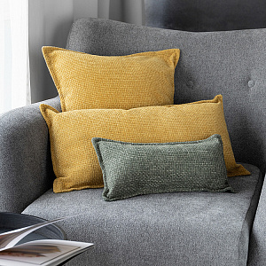 Наволочка декоративная 45х45см DE'NASTIA на молнии желтый шенилл меланж полиэстер 000000000001226965