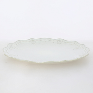 Тарелка обеденная 27см рифленная кремовый глазурованная керамика 000000000001213906