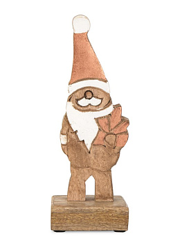 Декоративная Фигурка 7х5х19см DE'NASTIA Дед Мороз коричневый дерево манго 000000000001229668