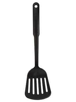 Набор кухонных принадлежностей 3 предмета (шумовка, лопатка, половник) черный полипропилен 000000000001228186