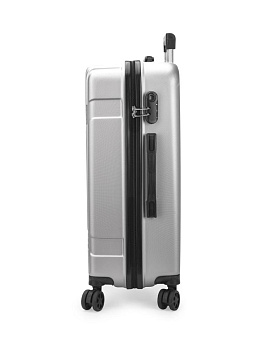 Чемодан на колесах M (42х26х65см) геометрия серебро ABS 000000000001226512