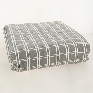 Покрывало DE'NASTIA 210x230см жаккард клетка коричневый U000170 000000000001203202