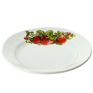 Мелкая тарелка Клубника Новая Кубаньфарфор, 20 см 000000000001068975