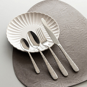 Набор столовых приборов 16 предметов (нож, ложка столовая, ложка чайная, вилка) DE'NASTIA Рассвет нержавеющая сталь 000000000001221861