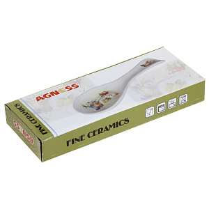 Подставка под ложку В саду Agness, 25х9х3 см, керамика 000000000001163127