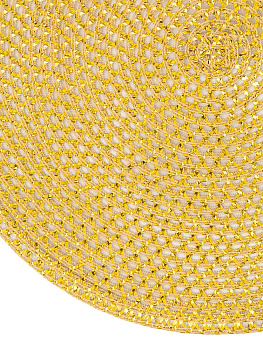 Салфетка сервировочная 38см LUCKY круглая блестящая золото полиэстер 000000000001208020