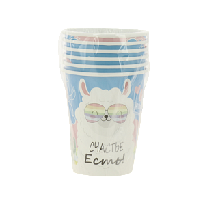 Набор бумажных стаканов 6шт 250мл ND PLAY Лама 000000000001207148