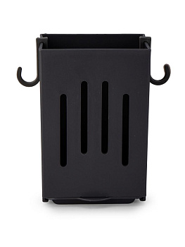 Подставка для столовых приборов 8,5х6х12,8см черный пластик 000000000001228329