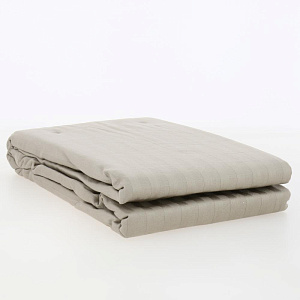 Проcтыня 210x240см DE'NASTIA бежевый страйп-сатин 1см хлопок 100% 000000000001208198