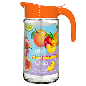 Кувшин 1,5л LARANGE АМФОРА ФРУКТЫ с крышкой Мандарин стекло 000000000001212044