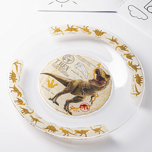 Тарелка 19,5см ND PLAY Мир Юрского периода Энциклопедия стекло 000000000001212273