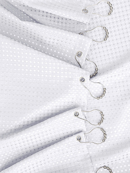 Шторка для ванной 180x200см DE'NASTIA Вафля с водоотталкивающей пропиткой белый полиэстер 000000000001219128