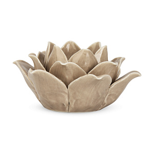 Подсвечник 11,5х6см Лотус коричневый керамика 000000000001220784