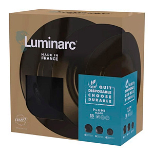PLUMI BLAC набор столовой посуды 18 предметов LUMINARC опал 000000000001217042