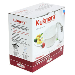 Кастрюля 4л KUKMARA Традиция стеклянная крышка антипригарное покрытие литой алюминий 000000000001008360