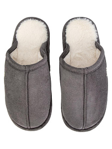 Тапочки домашние 42-43 угги мужские серый полиэстер/ПВХ 000000000001228816