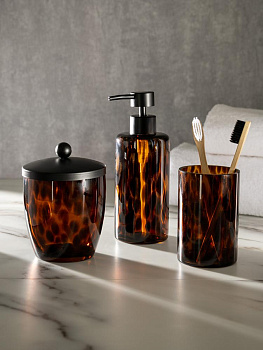 Органайзер универсальный (для косметики, ванных аксессуаров) DE'NASTIA Лео черный/коричневый стекло 000000000001218910