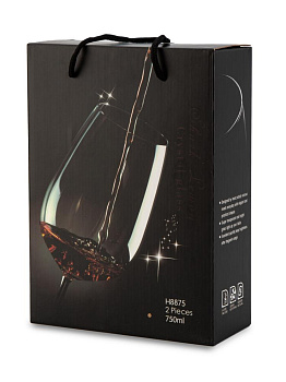 Набор бокалов для вина 2шт 750мл прозрачный подарочная упаковка стекло 000000000001228574