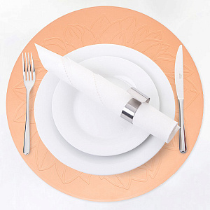 Салфетка сервировочная D36см DeNASTIA пионы персик ЭВА E000204 000000000001204634