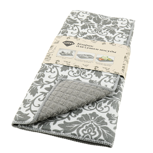 Коврик для сушки посуды 38x50см LUCKY Листья серый полиэстер 000000000001207678