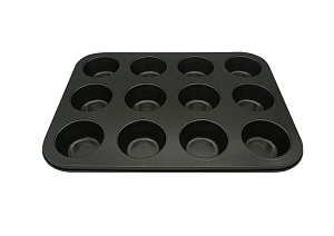 Форма для выпечки LARA LR11-07 на 12 маффинов, размер 35x26,5x3см, материал углеродистая сталь, антипригарное покрытие, температурны 000000000001194204