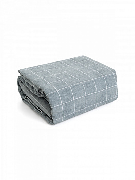 Комплект постельного бельяЕвроDE'NASTIA(пододеяльник200х220см простыня230х260см наволочки50x70см-2шт/70х70см-2шт)ИдиллияПолоска/КлеткаСерыйЖатыйХлопок 000000000001227513