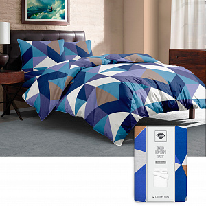 Комплект постельного белья Евро LUCKY (пододеяльник, наволочки 70х70см-2шт) геометрия цветная хлопок 100% 000000000001217115