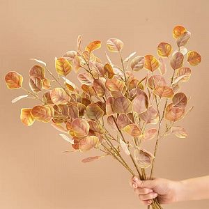 Цветок искусственный ветвь Листья 64см коричневая 000000000001218438