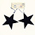 Новогоднее подвесное украшение Звёзды синий бархат из полистирола 2шт 12x11x3,5см 81884 000000000001201823