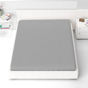 Простыня на резинке 200х200х25см LUCKY светло-серая поплин хлопок 100% 000000000001216599