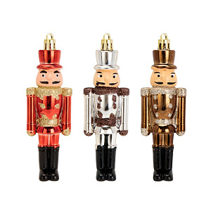 Декоративное украшение Набор 3шт 12,5см Щелкунчик серия Бронзовая микс пластик 000000000001224109