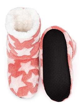 Туфли домашние-тапки р.38-40 LUCKY Угги Звезды розовый полиэстер 000000000001204917