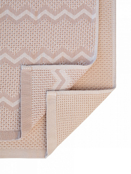 Набор полотенец кухонных 35x70см 2шт DE'NASTIA 270гр вафля зиг-заг/однотон розовый хлопок 000000000001228566