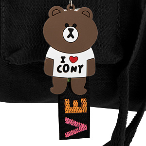 Сумка-шоппер с брелком (холст) 38х33х5см черный поликотон 000000000001221694